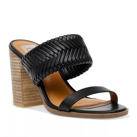 New DV DOLCE VITAWomen's Bambi Block-Heel Sandals leather braid high heel 5.5 - Picture 1 of 6
